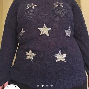 💙⭐️thin navy blue sequin star sweater⭐️💙